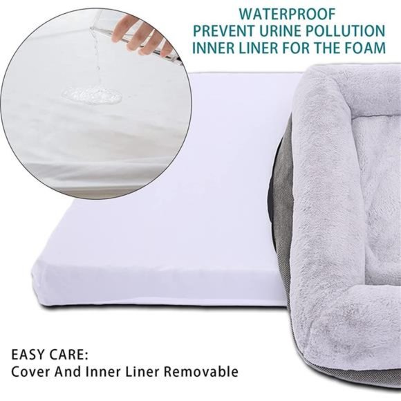 Dog Bed for Large Dogs and Medium Dogs, Dog Sofa Bed with Waterproof Liner pad - Picture 3 of 7